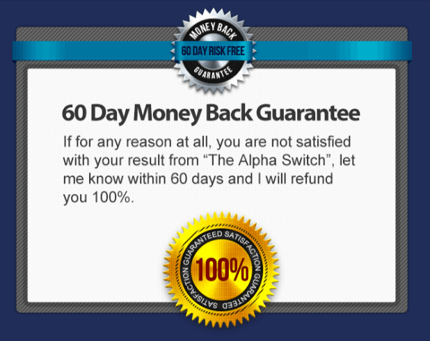 The Alpha Switch 60 Day Money Back Guarantee